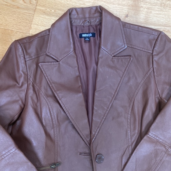 Metro Style Genuine Leather Blazer Jacket - Picture 2 of 7